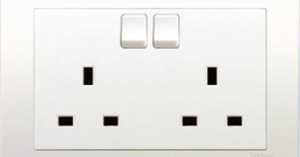 SCHNEIDER KB25 VIVACE 13A 250V TWIN GANG SWITCH SOCKET
